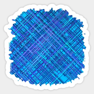 Diagonal Line Irregular Pattern in Blue and Lavender Sticker